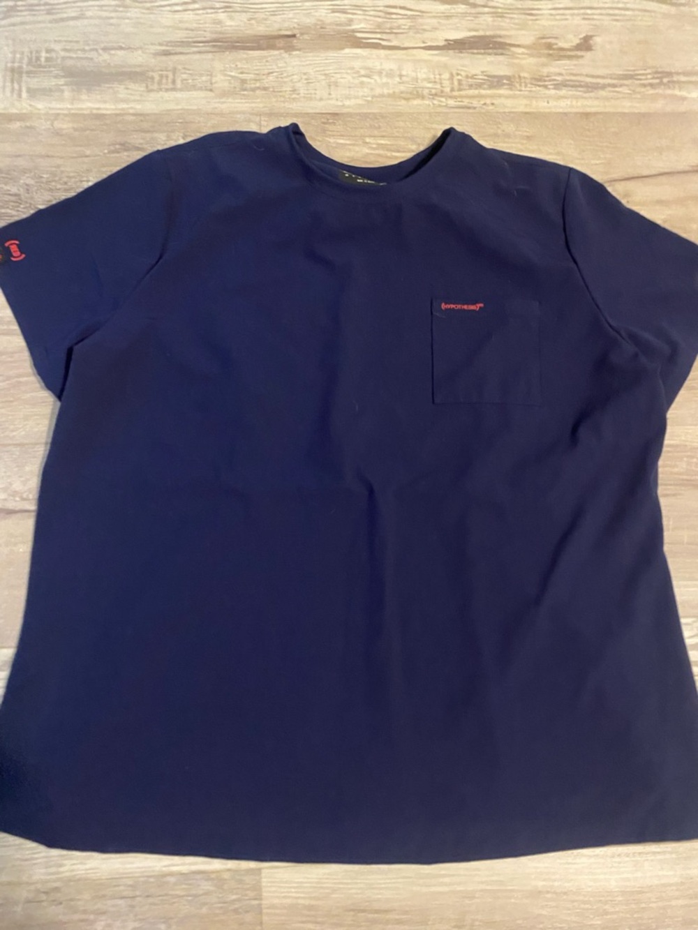 Women's Navy Short Sleeve Pocket scrub top